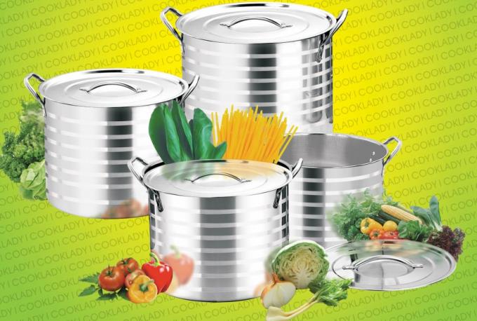 8pcs high quality stainless steel stock pot & cooking pot & casseroles &8L/11L/13L /15L cookware set silver