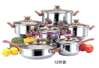 China 12pcs cookware set with tawny class lid &amp; cooking pot with kettle &amp; kitchenware supplier