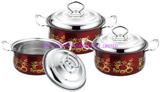 China 6 pcs kitchen cookware set &amp;cookwere set stainless steel &amp;  16/18/20cm colorful induction cookware set supplier