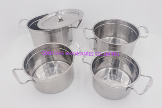 China 4pcs Pot and pans induction stainless steel stock pot with steel lid pasta cooking pot supplier