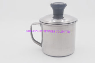China 12cm Outdoor use stainless steel camping cup chrome wine mug with cover supplier