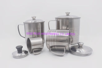 China 9cm Drinkware stainless steel water mug  coffee cheap metal steel cup with lid supplier