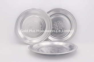 China 32cm Eco friendly muslim style metal polish round food tray stainless steel dinner plate dishes supplier