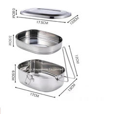 China 900ML Camping portable food container 2 layers thermal lunch box 304# metal tiffin bento box for child supplier