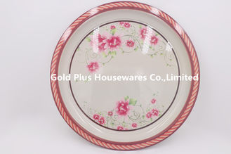 China 40cm Decor dishes plate for salad dinner SS flower decal pasta plate for hotel supplier