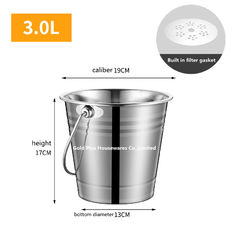 China 0.8-3L Barware easy cleaning stainless steel ice bucket with filter gasket  Home kitchen wine ice bucket for sale supplier