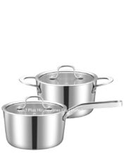 China 16-24cm Restaurant cooking practical stainless steel milk pot &amp;  hot domestic soup pot with glass lid supplier