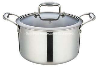 China 18-24cm Manufacturer supplier double handle stainless steel soup pot multi-layer thickened stock pot with glass lid supplier