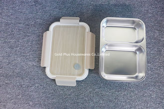 China Kitchenware food grade 2 or 3 compartment food container stainless steel double layer leakproof bento box supplier