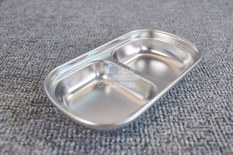 China Supplies rectangular dinner dish plate  4 compartments stainless steel tableware silver sushi saucer dish supplier