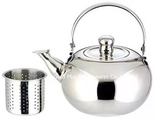 China Customized polishing kichen metal tea pot modern tea kettle stove top stainless steel whistling kettle supplier