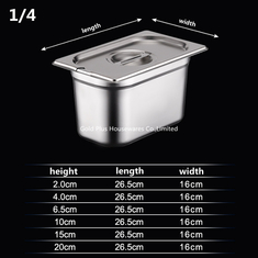 China Custom hotel supplies 1/4 standard food pans high quality 304 stainless steel gn container for buffet stove supplier