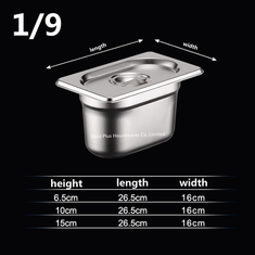 China Hotel selling stainless steel gastronorm tray 1/9 soup basin with cover set thermal fast food containers supplier