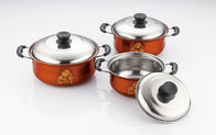 cookware set stainless steel & cooking pot & 16/18/20cm pot set &red /orange color cookware set