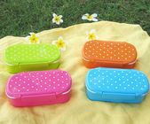 470ml colorful lunch box & plastic lunch box & green/blue/ pink color  food carrier