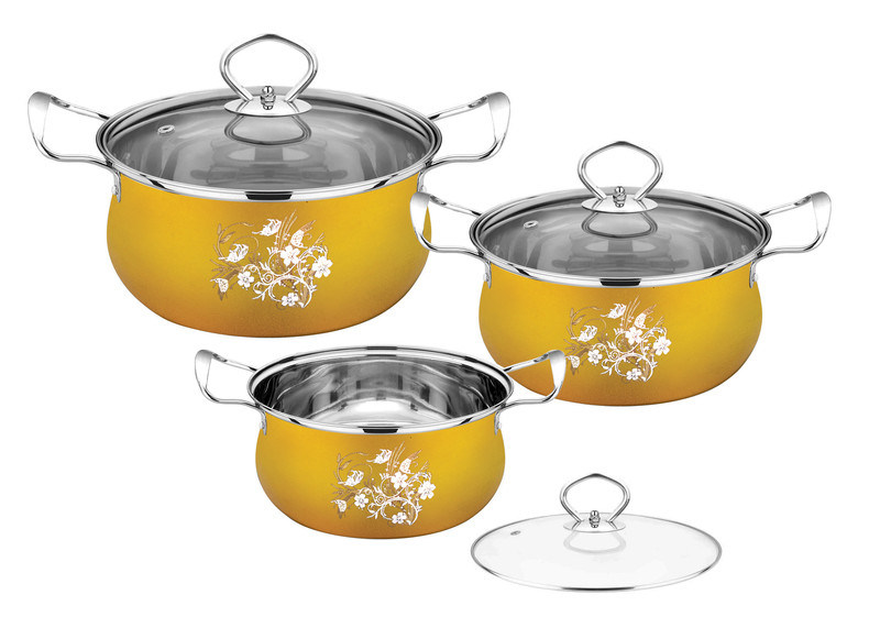6pcs gold color cookware set & 16cm 20cm stainless steel cooking pot & cookware set kitchen