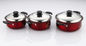 cookware set stainless steel &amp; cooking pot &amp; 16/18/20cm pot set &amp;red /orange color cookware set supplier