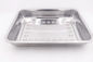 40*30cm Serving buffet baking pan big plate square baking tray set stainless steel roasting tray supplier
