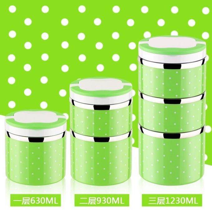 colorful  stainless steel round food container ,0.7L to 2.1L food carrier,lunch box,14CMfood lunch container