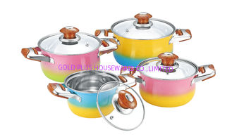 China 2015 hot double color cookware set &amp; colorful stainles steel pot&amp; cooking pot supplier