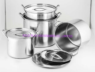 China 6L/10L/12L/16L 4pcs high quality stainless steel cookware set &amp; 24 /26/28/30cm cooking  pot &amp; 8pcs  410# stcok pot supplier