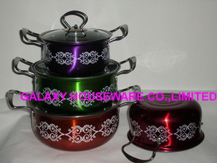 China 6/8pcs colorful cookware set &amp; stainless steel cookware with follower design &amp;cooking pot supplier