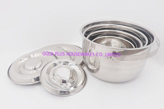 China 15,18,21,24cm 4pcs  Wholesale soup bowl with luxury lid for kitchen no-magenic stainless steel cooking pot supplier