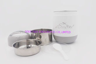 China 1.4L Factory direct sales stainless steel lunch bento box with spoon double lid vacuum food box supplier