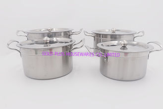 China 4pcs Cookware set stainless steel high pot silver cooking pot supplier