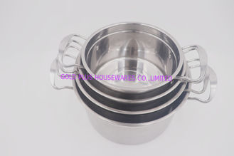 China 4pcs Kitcheware high quality hot steamer stainless steel stock pot with steel lid supplier
