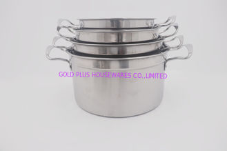 China 4pcs Casserole set silver cooking pot cheap price stainless steel hot steamer wiht lid supplier