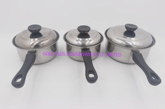 China 3pcs Korean style stainless steel milk pan multi function pot with cover supplier