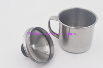 China 11cm Caitang factory customized tea mugs metal steel travel cup with cover supplier