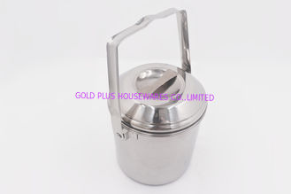 China 1.5L Cooking tool outdoor picnic food storage pot with lid silver easy carry food box with handle supplier