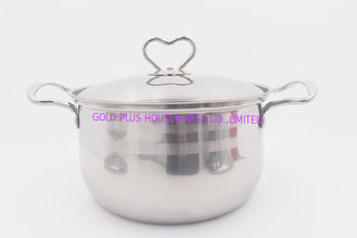 China 16,18cm  Kitchenware mirror polishing stockpot metal steel cooking stew pot with handle supplier