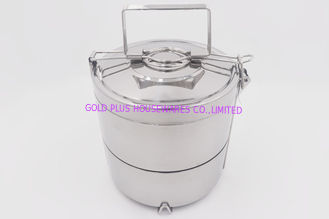 China 26cm 2/3/4/5-Tier Best selling food basket mirror polishing stainless steel tiffin box carrier stackable bento lunch box supplier