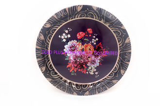 China 30cm Factory direct hotel black Vietnamese restaurant bone dish metal steel dinner plates supplier