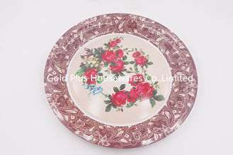 China 50cm New design round shape flower decal printed tray gift serving tray for wedding supplier