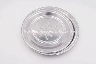 China 25cm Stainless steel round shape serving tray dinner plate for hotel multifunction mirrored finish food tray supplier