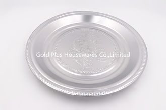 China 25-70cm Full size tableware big round tray stainless steel food serving tray muslim flower pattern fruit plate supplier