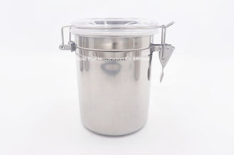 China Tableware stainless steel clamp canister set with clear Lid healthy and odorless milk powder can supplier