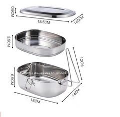 China 1120ML Double layers food grade snack box thermal stainless steel lunch box single wall  insulated food container supplier