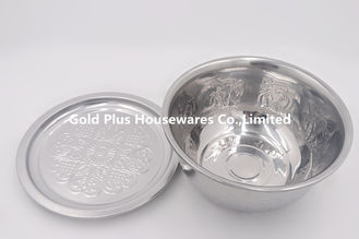China 20cm Wholesale price big basin stainless steel oil lid basin kitchen water bowl round soup stock pot with cover supplier