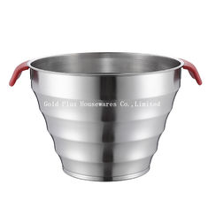China Promotional 25cm iron metal silver vintage barrel stainless steel beer ice bucket with two plastic handle supplier