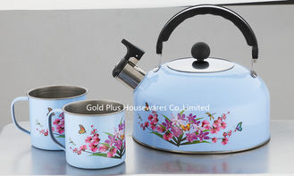 China Festival promotion kitchen gift tea kettle high quality stainless steel whistle kettle with two mugs supplier