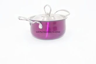China Kitchenware stainless steel soup pot hot sale 16cm metal stockpot kitchen cooking pot for home supplier