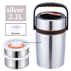 China Attractive price silver color food vacuum flask  new type stainless steel lunch box vacuum insulated food jar with bag supplier
