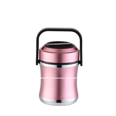 China Outdoor travel 1.6L lunch box metal students thermo stainless steel 3 layers takeaway food container with handle supplier