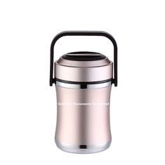 China 2L Tableware heat insulation barrel golden color vacuum food container double wall insulated food flask supplier