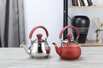 China 18cm Fashionable bollitore kitchen color painting whistling kettle red silver stainless steel stove top coffee pot supplier